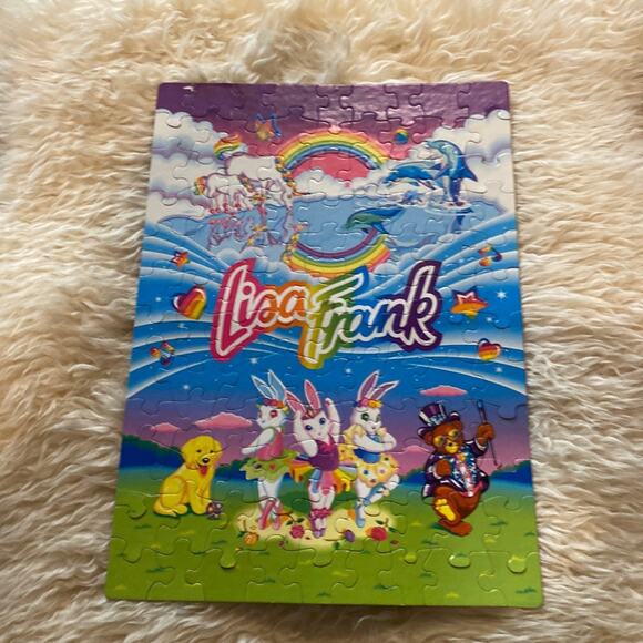 Vintage Lisa Frank 108 Piece Puzzle Colorful Rainbow Bunnies Bear Unicorn OS - Picture 1 of 9